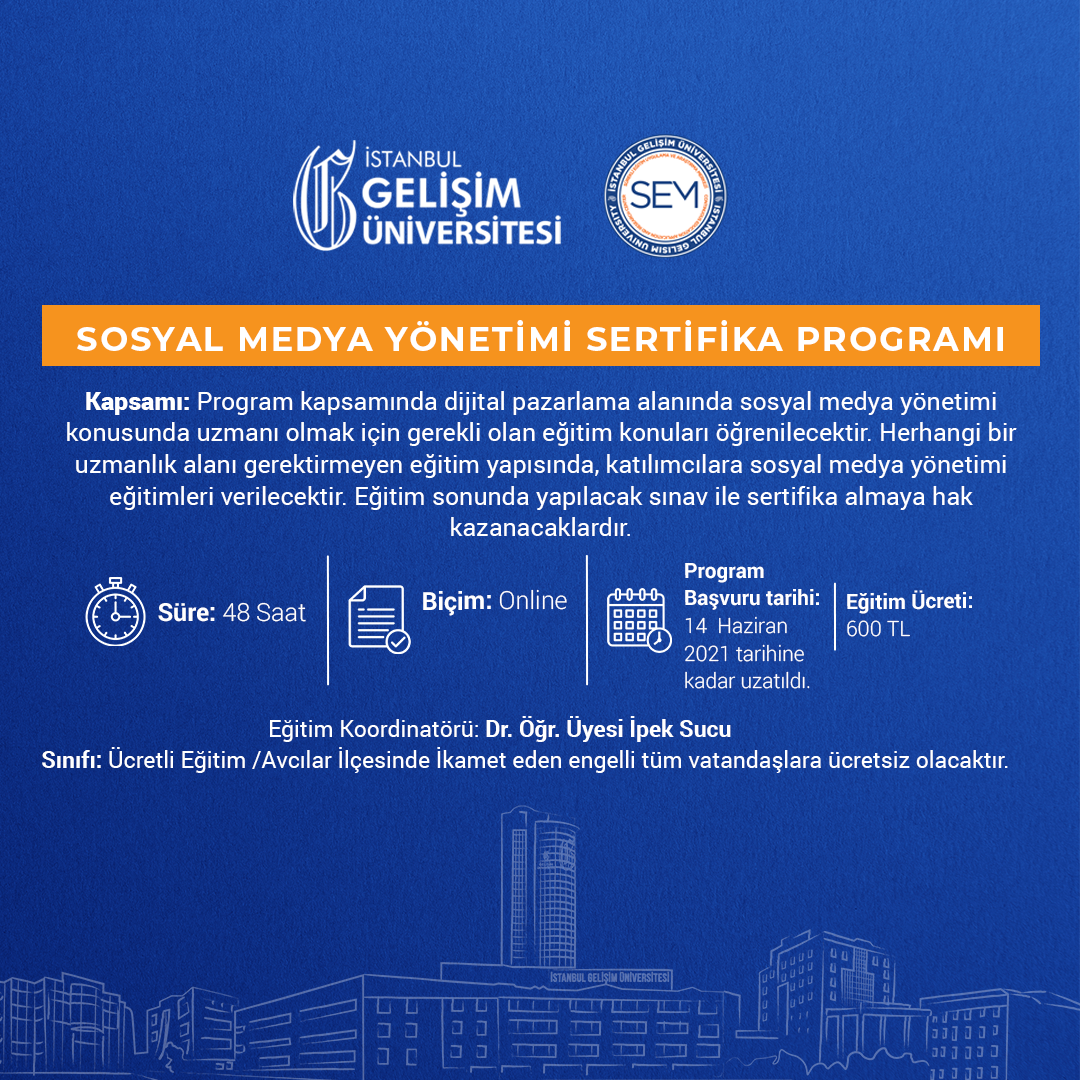 Sosyal Medya Yönetimi Sertifika Programı